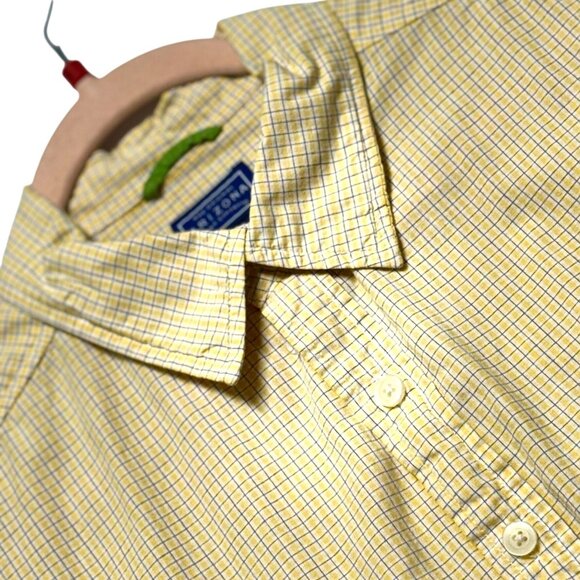 Arizona Jean Co. Mens Size L Yellow Checkered Button-Down Shirt Long Sleeve - Picture 2 of 7
